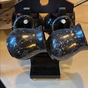 Speckled Black Ceramic Mug Set